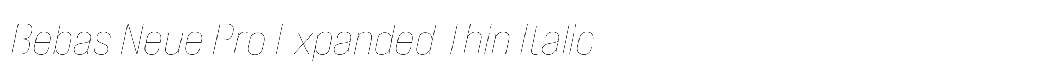 Bebas Neue Pro Expanded Thin Italic image